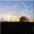 SJ9594 : Morning contrails by Gerald England