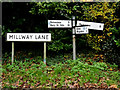 TM1178 : Roadsigns on Millway Lane by Geographer