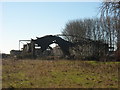 SU0571 : Derelict aircraft hangar, Jugglers Lane, Yatesbury by Vieve Forward