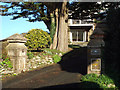 SX9574 : Gate pillars, 35 Windward Lane, Holcombe by Robin Stott