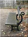 SU4111 : Cast iron and timber bench by Town Quay, Southampton by Robin Stott