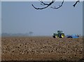 TF3138 : Tractor and cultivator near Kirton, Lincolnshire by Richard Humphrey