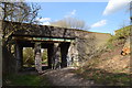 SJ8049 : Miles Green: bridge over former railway line by Jonathan Hutchins