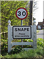 TM3958 : Snape Village Name sign on the B1069 Church Road by Geographer