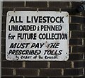 SX8571 : Notice, Newton Abbot Livestock Market by Derek Harper