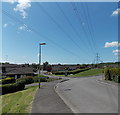 ST0381 : Wires over Ynysddu, Pontyclun by Jaggery