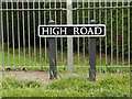 TM0980 : High Road sign by Geographer