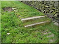 SE0623 : Steps and stone setts on an old footpath, Norland by Humphrey Bolton