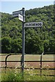 SJ0756 : Roadsign opposite Ysgubor-isf by Philip Halling