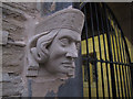 SE2229 : St Paul's, Drighlington: new carved head by Stephen Craven