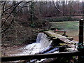 SO5000 : Sluice across the River Angiddy at the NE end of Ravensnest Ponds by Jaggery