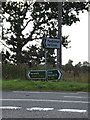 TM1163 : Roadsigns on the A140 Norwich Road by Geographer