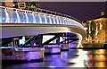 J3474 : The Lagan Weir footbridge (night view), Belfast - October 2015(1) by Albert Bridge