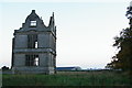 SJ5623 : Moreton Corbet Castle ruins, and hangars beyond by Christopher Hilton