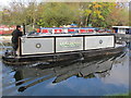 TQ1280 : Malham narrowboat and its distorted reflection by David Hawgood