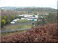 SE0922 : Caravans seen from Elland FP102, Greetland by Humphrey Bolton