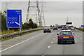 SE4323 : Eastbound M62 at Junction 32 by David Dixon