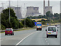 SE4423 : Eastbound M62 Approaching Ferrybridge Power Station by David Dixon