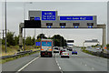 SE4523 : Eastbound M62, Overhead Sign Gantry near Junction 32A by David Dixon