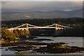 SH5471 : Menai Suspension bridge on Christmas Eve by Oliver Mills