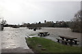 SJ4154 : The River Dee in flood at Farndon by Jeff Buck