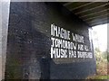 SK6458 : Graffiti under a road bridge on the Southwell Trail by Graham Hogg