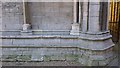 TL1998 : Ordnance Survey Benchmark and Bolt - Peterborough, St. Peter's Cathedral by N Scott