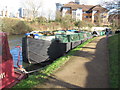 TQ1777 : Skylark, canal boat on Grand Union Canal winter moorings by David Hawgood