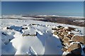 NC9216 : Snowbound Trig Point on the Summit of Ben Uarie, Sutherland by Andrew Tryon