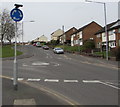 ST2890 : Mini-roundabout sign, Monnow Way, Bettws, Newport by Jaggery