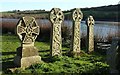 SX1156 : Celtic crosses, St Winnow by Derek Harper