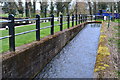 TQ0559 : Overflow channel beside Pyrford Lock by David Martin