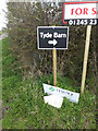 TM1256 : Tyde Barn sign at the entrance to Dial Farm by Geographer