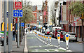 J3373 : Two-way cycle lane, Upper Arthur Street, Belfast (April 2016) by Albert Bridge