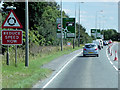 TF4024 : Traffic Cones on the A17 at Gedney by David Dixon