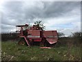 SJ7950 : Audley: abandoned farm machinery by Jonathan Hutchins