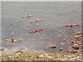 SY7381 : Osmington Mills: canoeists negotiate Hannahs Ledge by Chris Downer