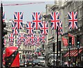 TQ2980 : Union Jacks on Regent Street by Derek Harper