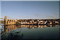 SH5571 : Menai Bridge from the bridleway by Oliver Mills