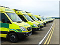 TL4804 : Ambulances at Essex Emergency Services maintenance base on North Weald Airfield by Rod Allday