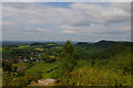 SJ4952 : View north along the mid-Cheshire hills from Maiden Castle by Christopher Hilton