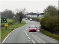 SJ6078 : A49 Approaching Services at Dones Green by David Dixon