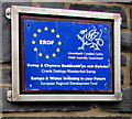 ST1599 : European Regional Development Fund plaque in Bargoed by Jaggery