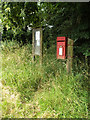 TM0479 : Chequers Lane Postbox & Village Notice Board by Geographer