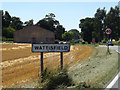 TM0275 : Wattisfield Village Name sign on the A143 Diss Road by Geographer