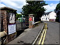 H4572 : Pillars with King George V crests, Omagh by Kenneth  Allen