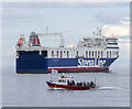 J4982 : Ship and boat off Bangor by Rossographer