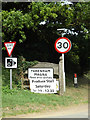 TL9076 : Fakenham Magna Village Name sign by Geographer