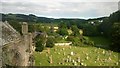 NT5434 : Melrose Abbey: view east from above the south transept by Christopher Hilton