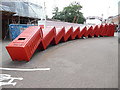 TQ1869 : Sloping Telephone Boxes, Kingston Upon Thames (1) by David Hillas